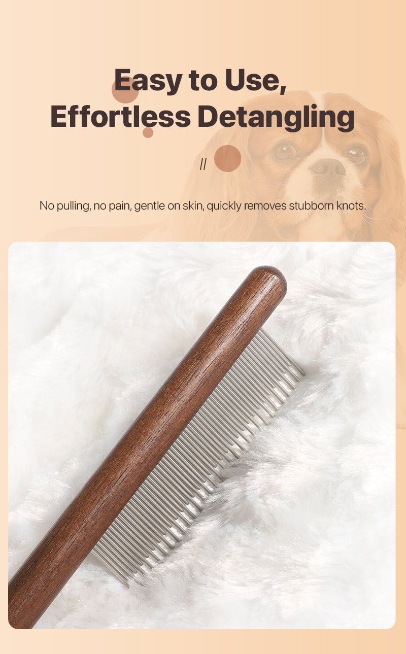 Wooden Handle Pet Comb