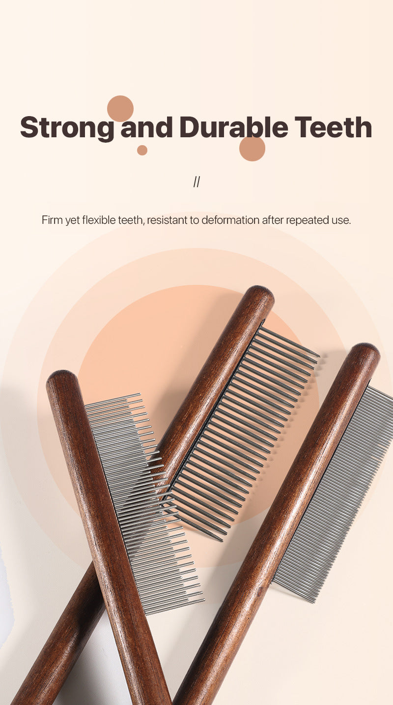 Wooden Handle Pet Comb